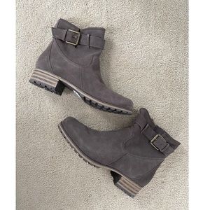 Clarks Suede Brown Booties